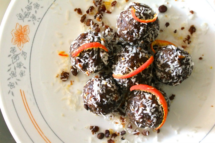 Raw Mandarin Chocolate Energy Truffles in 10 minutes